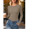 image:imageANRABESS Womens Long Sleeve Shirts Fitted Double Lined TopKhaki