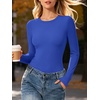 image:imageANRABESS Womens Long Sleeve Shirts Fitted Double Lined TopRoyal Blue