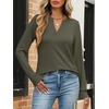 image:imageANRABESS Womens Long Sleeve Shirts V Neck Business Casual Work Tunic Tops Basic Tees 2026 Fall OutfitsArmy Green