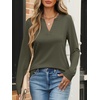 image:imageANRABESS Womens Long Sleeve Shirts V Neck Business Casual Work Tunic Tops Basic Tees 2026 Fall OutfitsArmy Green