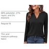 image:imageANRABESS Womens Long Sleeve Shirts V Neck Business Casual Work Tunic Tops Basic Tees 2026 Fall OutfitsBlack