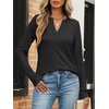 image:imageANRABESS Womens Long Sleeve Shirts V Neck Business Casual Work Tunic Tops Basic Tees 2026 Fall OutfitsBlack