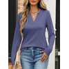 image:imageANRABESS Womens Long Sleeve Shirts V Neck Business Casual Work Tunic Tops Basic Tees 2026 Fall OutfitsBlue Gray