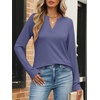 image:imageANRABESS Womens Long Sleeve Shirts V Neck Business Casual Work Tunic Tops Basic Tees 2026 Fall OutfitsBlue Gray