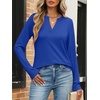 image:imageANRABESS Womens Long Sleeve Shirts V Neck Business Casual Work Tunic Tops Basic Tees 2026 Fall OutfitsBoyal Blue