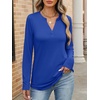 image:imageANRABESS Womens Long Sleeve Shirts V Neck Business Casual Work Tunic Tops Basic Tees 2026 Fall OutfitsBoyal Blue