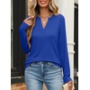 image:imageANRABESS Womens Long Sleeve Shirts V Neck Business Casual Work Tunic Tops Basic Tees 2026 Fall OutfitsBoyal Blue
