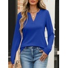 image:imageANRABESS Womens Long Sleeve Shirts V Neck Business Casual Work Tunic Tops Basic Tees 2026 Fall OutfitsBoyal Blue