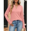 image:imageANRABESS Womens Long Sleeve Shirts V Neck Business Casual Work Tunic Tops Basic Tees 2026 Fall OutfitsCoral Pink