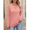 image:imageANRABESS Womens Long Sleeve Shirts V Neck Business Casual Work Tunic Tops Basic Tees 2026 Fall OutfitsCoral Pink