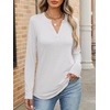 image:imageANRABESS Womens Long Sleeve Shirts V Neck Business Casual Work Tunic Tops Basic Tees 2026 Fall OutfitsWhite