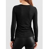 image:imageANRABESS Womens Long Sleeve V Neck Shirts Slim Fit Tops Basic TeeBlack