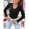 image:imageANRABESS Womens Long Sleeve V Neck Shirts Slim Fit Tops Basic TeeBlack