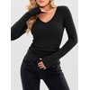 image:imageANRABESS Womens Long Sleeve V Neck Shirts Slim Fit Tops Basic TeeBlack