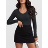 image:imageANRABESS Womens Long Sleeve V Neck Shirts Slim Fit Tops Basic TeeDeep Grey