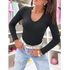 image:imageANRABESS Womens Long Sleeve V Neck Shirts Slim Fit Tops Basic TeeDeep Grey