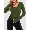 image:imageANRABESS Womens Long Sleeve V Neck Shirts Slim Fit Tops Basic TeeGreen