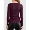 image:imageANRABESS Womens Long Sleeve V Neck Shirts Slim Fit Tops Basic TeePurple Red