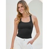 image:imageANRABESS Womens Square Neck Racerback Ribbed Slim Fit Summer Tank TopsBlack