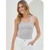 image:imageANRABESS Womens Square Neck Racerback Ribbed Slim Fit Summer Tank TopsBright Grey
