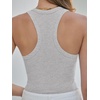 image:imageANRABESS Womens Square Neck Racerback Ribbed Slim Fit Summer Tank TopsBright Grey