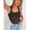 image:imageANRABESS Womens Square Neck Racerback Ribbed Slim Fit Summer Tank TopsCoffee