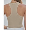 image:imageANRABESS Womens Square Neck Racerback Ribbed Slim Fit Summer Tank TopsLight Khaki
