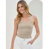 image:imageANRABESS Womens Square Neck Racerback Ribbed Slim Fit Summer Tank TopsLight Khaki