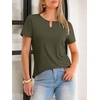 image:imageANRABESS Womens Summer Tops Short Sleeve Tshirts Dressy Casual BlouseArmy Green