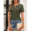 image:imageANRABESS Womens Summer Tops Short Sleeve Tshirts Dressy Casual BlouseArmy Green