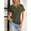 image:imageANRABESS Womens Summer Tops Short Sleeve Tshirts Dressy Casual BlouseArmy Green