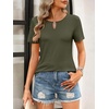 image:imageANRABESS Womens Summer Tops Short Sleeve Tshirts Dressy Casual BlouseArmy Green