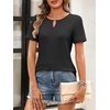 image:imageANRABESS Womens Summer Tops Short Sleeve Tshirts Dressy Casual BlouseBlack
