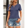image:imageANRABESS Womens Summer Tops Short Sleeve Tshirts Dressy Casual BlouseBlue Gray
