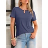 image:imageANRABESS Womens Summer Tops Short Sleeve Tshirts Dressy Casual BlouseBlue Gray