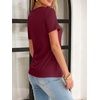 image:imageANRABESS Womens Summer Tops Short Sleeve Tshirts Dressy Casual BlouseBurgundy