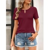 image:imageANRABESS Womens Summer Tops Short Sleeve Tshirts Dressy Casual BlouseBurgundy