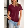 image:imageANRABESS Womens Summer Tops Short Sleeve Tshirts Dressy Casual BlouseBurgundy