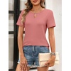 image:imageANRABESS Womens Summer Tops Short Sleeve Tshirts Dressy Casual BlouseCoral