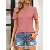 image:imageANRABESS Womens Summer Tops Short Sleeve Tshirts Dressy Casual BlouseCoral