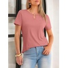 image:imageANRABESS Womens Summer Tops Short Sleeve Tshirts Dressy Casual BlouseCoral