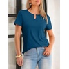 image:imageANRABESS Womens Summer Tops Short Sleeve Tshirts Dressy Casual BlouseDeep Blue