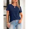 image:imageANRABESS Womens Summer Tops Short Sleeve Tshirts Dressy Casual BlouseDeep Royal Blue