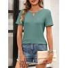 image:imageANRABESS Womens Summer Tops Short Sleeve Tshirts Dressy Casual BlouseGreen
