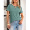 image:imageANRABESS Womens Summer Tops Short Sleeve Tshirts Dressy Casual BlouseGreen