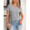 image:imageANRABESS Womens Summer Tops Short Sleeve Tshirts Dressy Casual BlouseGrey