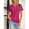 image:imageANRABESS Womens Summer Tops Short Sleeve Tshirts Dressy Casual BlouseHot Pink