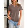image:imageANRABESS Womens Summer Tops Short Sleeve Tshirts Dressy Casual BlouseLight Brown