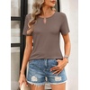 image:imageANRABESS Womens Summer Tops Short Sleeve Tshirts Dressy Casual BlouseLight Brown