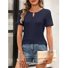 image:imageANRABESS Womens Summer Tops Short Sleeve Tshirts Dressy Casual BlouseNavy Blue